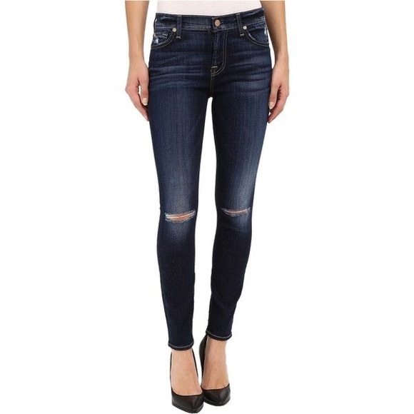 7 For All Mankind Denim - 7FAM High Rise Ankle Skinny Jeans | 24/25